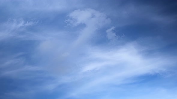 4K Time lapse of beautiful blue sky with clouds background.