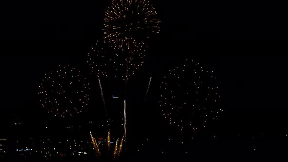 Fireworks Flashing in the Evening