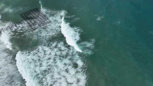 Dramatic Sea Texture 4K Aerial View