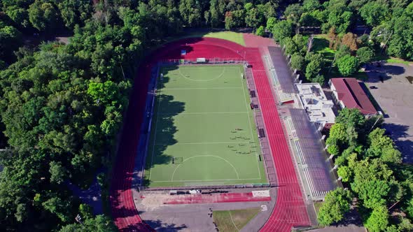 Football Stadium in a Small City of Europe