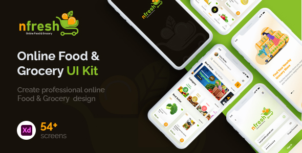 nfresh | XD Food & Grocery Mobile App UI Kit