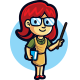Female Smart Geek Mascot Logo - GraphicRiver Item for Sale