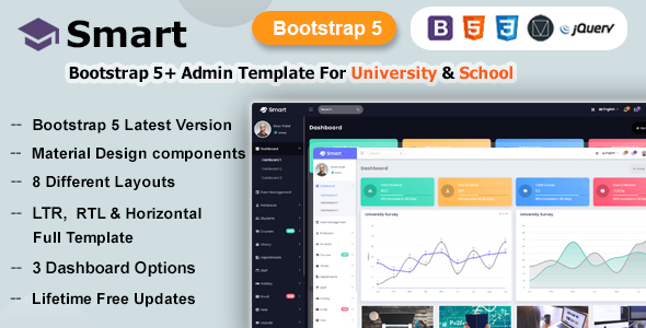 Smart - Bootstrap 5 Admin Dashboard Template for University, School & Colleges