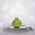 Christmas ball decoration on plate. - PhotoDune Item for Sale