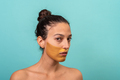Beautiful woman using facial collagen gel skincare mask treatment - PhotoDune Item for Sale
