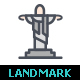 Landmark Line with Color Icons - GraphicRiver Item for Sale