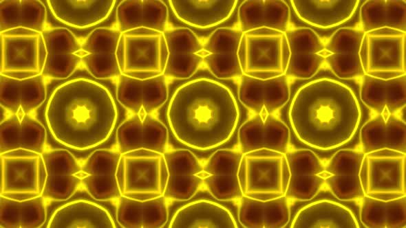 Golden Neon Line Abstract Liquid Vj Kaleidoscope Background Seamless Loop V2