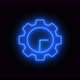 Gear Design Blue Neon Light Clock Isolated On Black Background - VideoHive Item for Sale