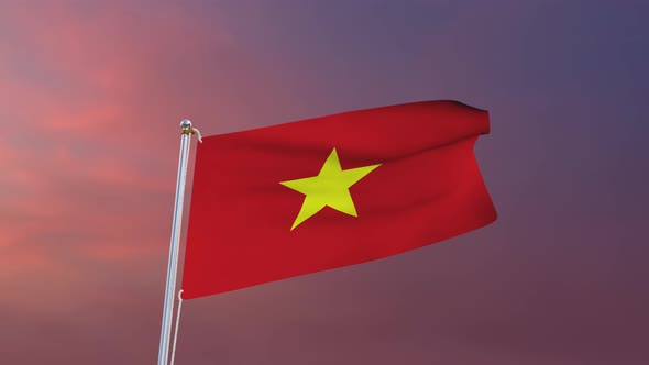 Flag Of Vietnam Waving 4k