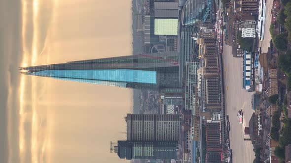 Vertical Video Timelapse of the Skyline of London