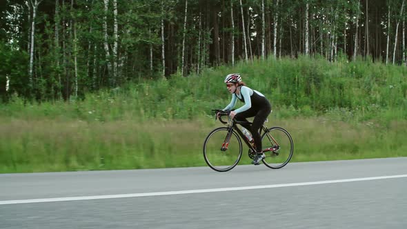 Female Bicycle Racer Training