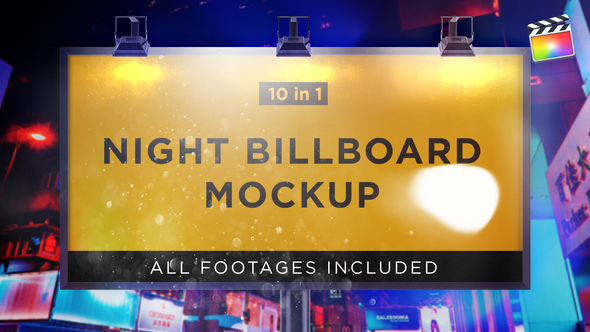 Night Billboard Mockup | For Final Cut & Apple Motion