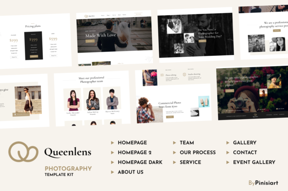 Queenlens - Portfolio & Photography Elementor Template Kit