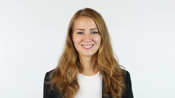 Portrait Of Young Businesswoman , Girl , White background