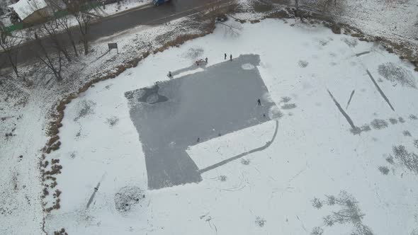 Skating Rink On Lake