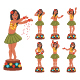 Dancing Hawaiian Doll Vector Cartoon Girl Character Set. - GraphicRiver Item for Sale