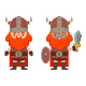 Vector Cartoon Flat Viking With In Helmet, With A Shield And A Sword. - GraphicRiver Item for Sale
