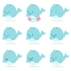 Baby Narwhal Unicorn Vector Cartoon Character Set. - GraphicRiver Item for Sale