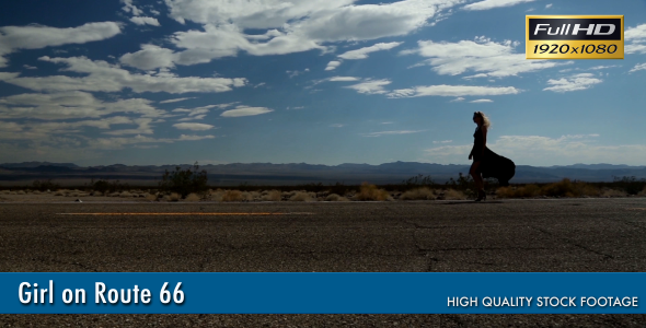 Girl Walking On Route 66