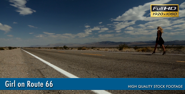 Girl Walking On Route 66