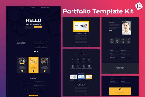 Propus — Web Designer Portfolio Elementor Template Kit