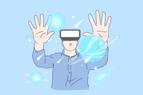 Virtual Reality AI Business Future Concept