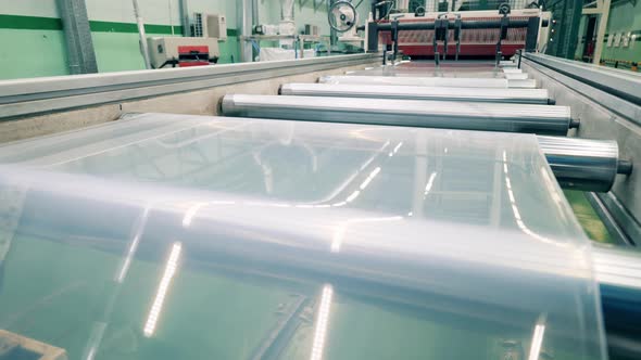 Plastic Sheet Production Line at a Modern Factory Facility