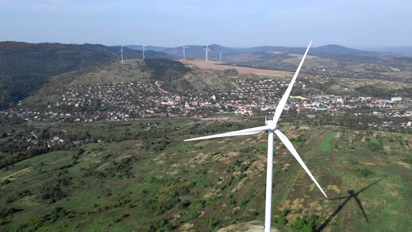 Aerial View of Wind Renewable Electricity Plant