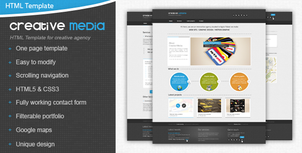 Creative Media One Page Html Template