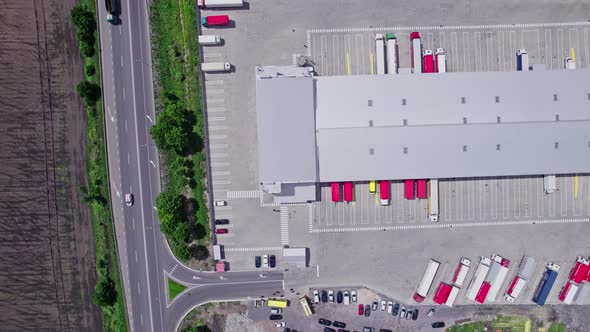 Logistics Center in Industrial City Zone From Above