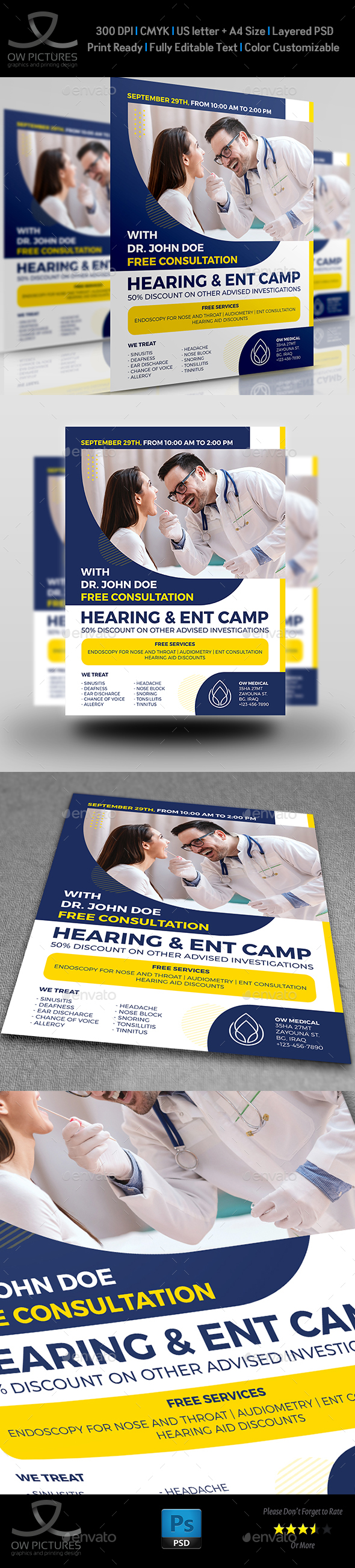 Hearing & ENT Medical Camp Flyer Template