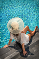 woman in luxury spa resort near the swimming pool. - PhotoDune Item for Sale