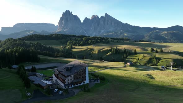 Beautiful summer day in the Dolomites mountains