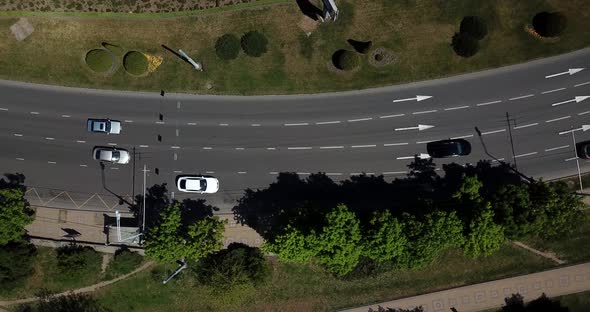 Aerial City Transport Collection - Top View of Urban Streets and City Road Traffic Jam