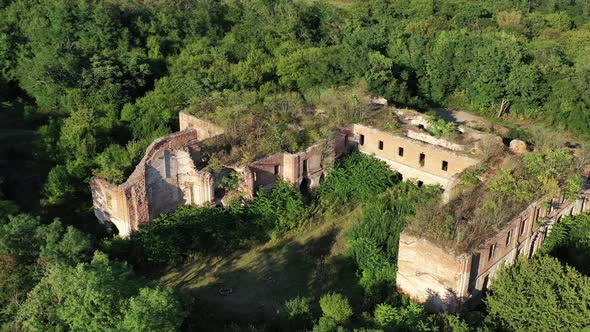 Aerial view of the Marianska Celad monastery near the village of Velke Lovce in Slovakia