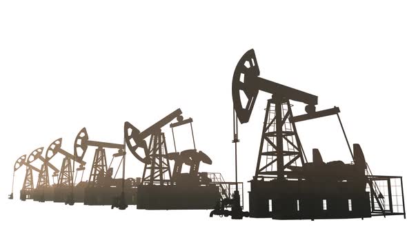 Silhouette of Working Oil Pump
