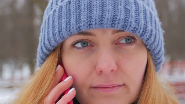 Woman Talking On The Phone Close Up