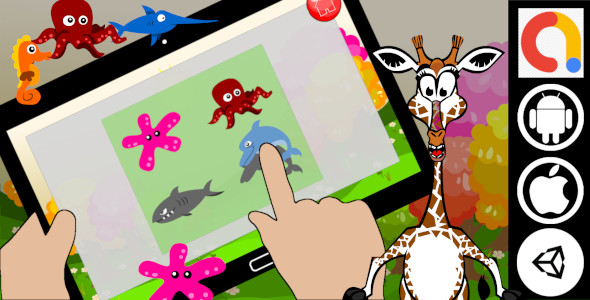 Edukida Aquatic Shapes Kids Educational Unity Game with Admob for Android and iOS