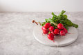 fresh raw radish on gray background - PhotoDune Item for Sale