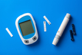 glucometer ketometer lancet and strips for self-monitoring of blood glucose or ketones . diabete - PhotoDune Item for Sale