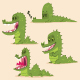 Alligator Crocodile Vector Cartoon Character Set - GraphicRiver Item for Sale