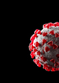 3d illustration virus cells. Isolated on black background coronavirus copy space. Covid-19 - PhotoDune Item for Sale