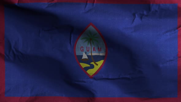 Guam Flag Textured Waving Background 4K