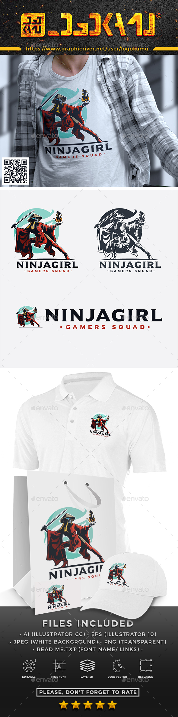 Ninja Girl Logo