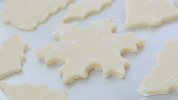 Christmas Cookie Sapes on Cookie Sheet