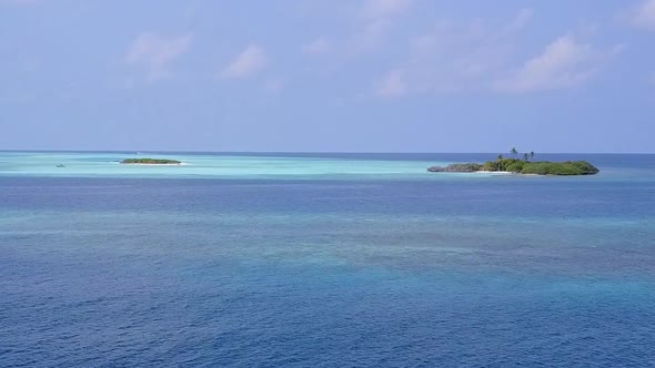 Aerial abstract of marine island beach by blue sea and sand background