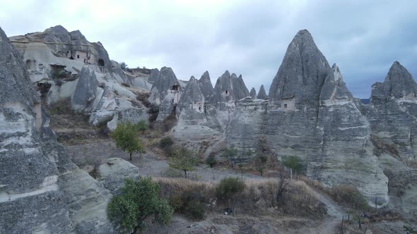 Cappadocia Landscape Aerial View. Turkey. Goreme National Park