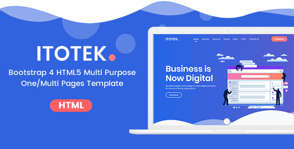 Itotek One Page Bootstrap 4 HTML 5 Theme