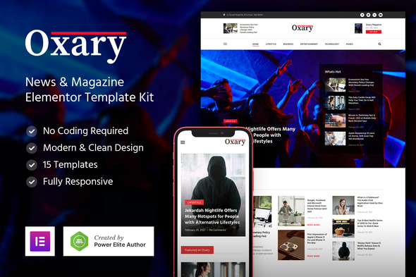 Oxary – News & Magazine Elementor Template Kit