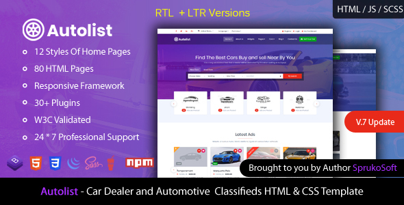 Autolist – Car Dealer and Classifieds HTML Template